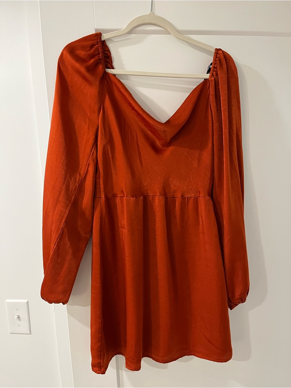 Long Sleeve Satin Mini Dress